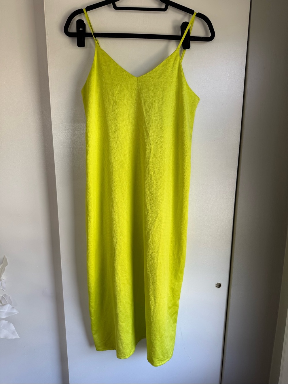 Neon Yellow Spaghetti Strap Maxi Slip Dress